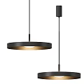 Modern Black Round Pendant Light With Warm Illumination For Interior Design 3d model