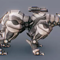Modern robot mecha saber tooth tiger machine tiger 3d model