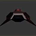 Crimson Red Sci-Fi Mechanical Structure With Detailed Design And White Accents