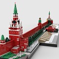 LEGO toy blocks Kremlin fence 3d model