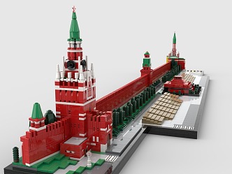 LEGO toy blocks Kremlin fence 3d model