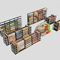 Supermarket Display Shelves With Multi Tiered Racks For Product Merchandise Arrangement