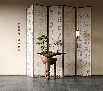 New Chinese Screen New Chinese Partition 3d model