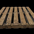 Wooden Pallet Furniture With Slats Nails And Authorized Personnel Only Label
