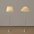 Modern Pleated Cream Lampshade Floor Lamps With Metal Stand And Contemporary Design