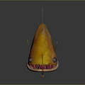 Vibrant Orange Yellow Anglerfish Aquatic Creature With Bioluminescent Lure Sharp Teeth And Black Eyes