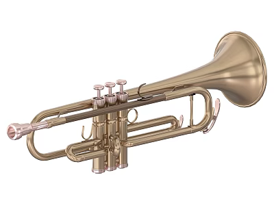 High Quality Brass Bb Trumpet Musical Instrument With Polished Finish And Smooth Valves 3d model
