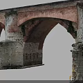 Ancient Stone Bridge With Red Brick Arches And Stone Masonry Piers