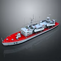 Detailed Red And White Naval Ship Model Featuring K-95 Marking And Deck Structures 3d model