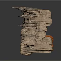 Wood And Stone Decorative Structure Layered Design With Natural Textured Surfaces And Multi Tiered Shelves