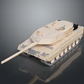 Modern Military Tank With Long Cannon Tracks And Top Equipment Details