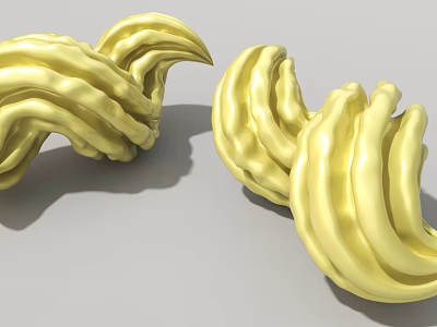 Golden Spiral Shaped Food With Wavy Artisanal Texture And Unique Design 3d model