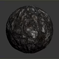Lava Texture Decorative Sphere with Black Base Red Orange Glowing Cracks for Home Decoration