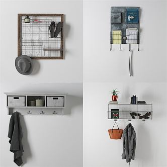 Industrial LOFT Wall Shelf Wall Hanging 3d model