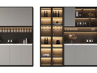 Modern Wine Cabinet 3d model