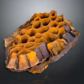 Honeycomb Shaped Decorative Storage Organizer With Natural Brown Orange Material For Home Organization