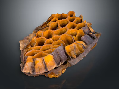 Honeycomb Shaped Decorative Storage Organizer With Natural Brown Orange Material For Home Organization 3d model