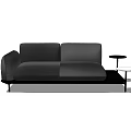 Black Modern Two Seater Sofa Interior With Minimalist Design And Side Table 3d model