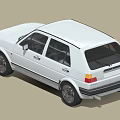 White Classic Volkswagen Hatchback With Sleek Body And Alloy Wheels