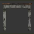 Rustic Dining Table With Distressed Wooden Top And White Ornate Legs