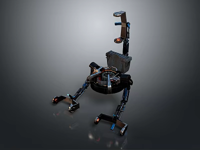 Mechanical Robotic Structure Featuring Multiple Legs Wheels Control Box And Bracket 3d model