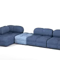 Modern Blue Sectional Sofa With Modular Design And Soft Cushioned Seats 3d model