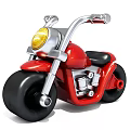 Stylish Red Motorcycle With Yellow Headlight Black Seat Wheels And Chrome Handlebars
