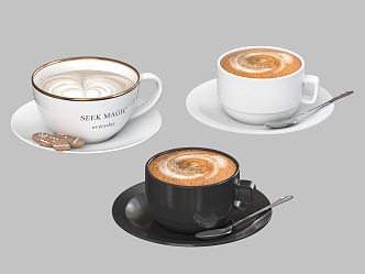 Coffee Cup Hot Drink Book Decoration Cup 3d model