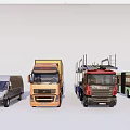 Various Commercial Vehicles Showcasing Vans Trucks and Transporters in Different Styles