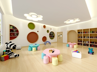 Kindergarten Reading Room Reading Area Reading Area Activity Room Reading Corner 3d model