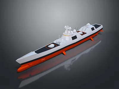 modern warship gas ship 3d model