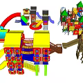 Colorful Multi Functional Kids Playground Equipment With Slides Climbing Structures Platforms And Towers