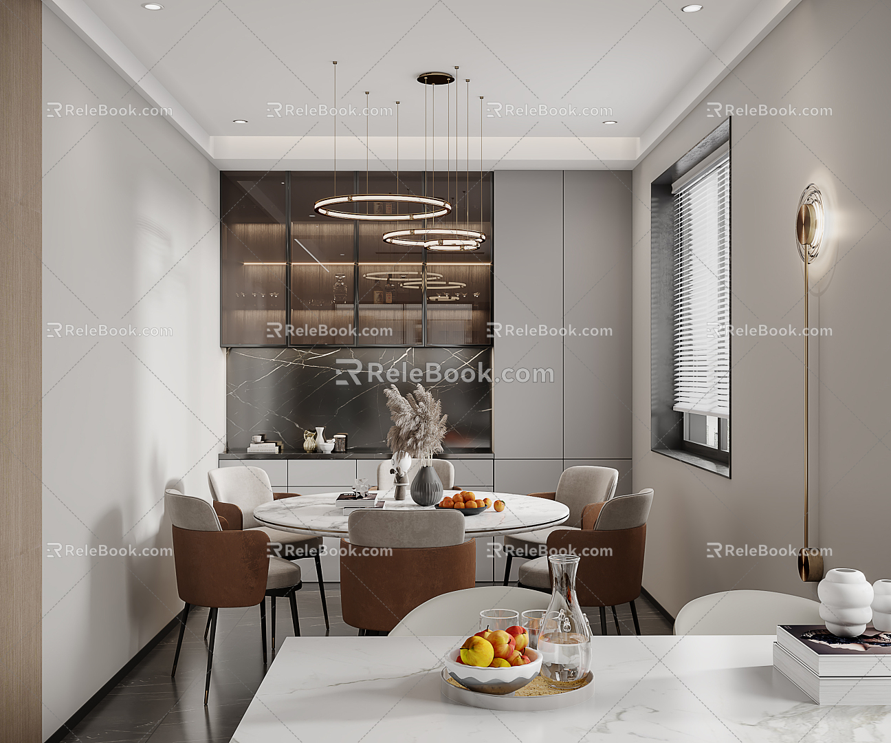 Modern Guest Restaurant Home Living Room 3d model