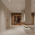 Luxury Living Dining Room Interior With Wooden Wall Fireplace Entryway And Clothing Area Design