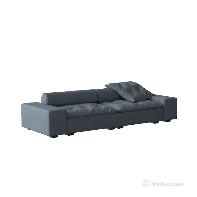 Modern Gray Multi person Sofa With Plush Cushions And Sleek Design 3d model
