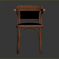 Elegant Classic Wooden Chair With Curved Armrests And Black Cushion Design