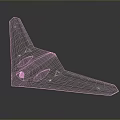 Gray Flying Wing Stealth Aircraft Model With Triangle Markings And Detailed Surface Design