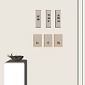 Traditional Chinese Wall Lamps With Pine Bamboo Plum Calligraphy And Wooden Frame Design