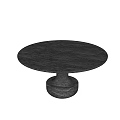 Black Round Dining Table With Pedestal Base And Minimalist Design For Modern Interior 3d model