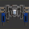 Futuristic Blue And Silver Armored Robot Game Film Character With Mechanical Design