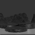 Circular Stone Display Platforms For Product Showcase With Mountain Background And Water Reflection 3d model