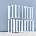 European Roman Column Round Roman Gypsum Column Decorative Column Square Column Head Column Foundation 3d model