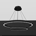Modern Ceiling Pendant Light With Double Ring Design And LED Illumination 3d model