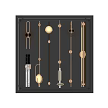 Modern Wall Sconces With Circular Linear And Cylindrical Metal Frame Illuminated Design 3d model