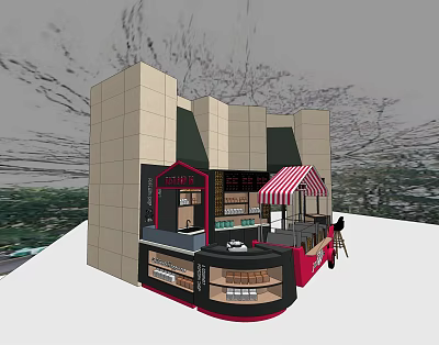 Modern snack bar popcorn shop 3d model Modern snack bar popcorn shop 3d model