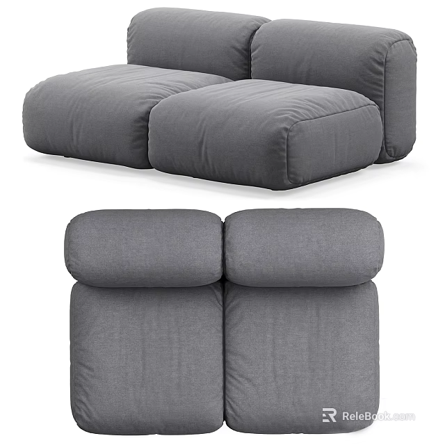 Pillows Gray Modern Soft Plush Design For Couch Sofa Decor 3d model 