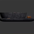 Stylish Tableware Set With Dark Floral Placemat Ceramic Bowl And Orange Chopsticks
