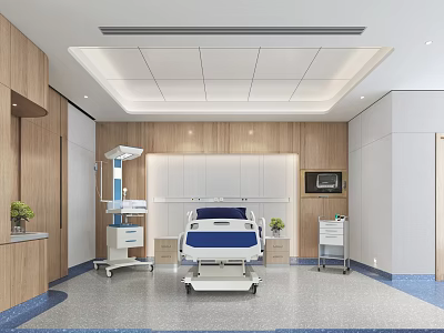 Modern Hospital Outpatient Clinic Interior With Bed And Medical Equipment 3d model