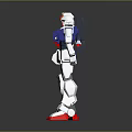 White Blue Red Armored Robot Mecha Character With Standing Pose Detailed Model Figure 3d model