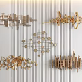 Golden Wall Hanging Decorations With Geometric Abstract Shapes For Modern Home Interior